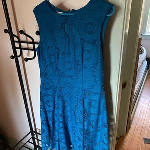 London style blue dress